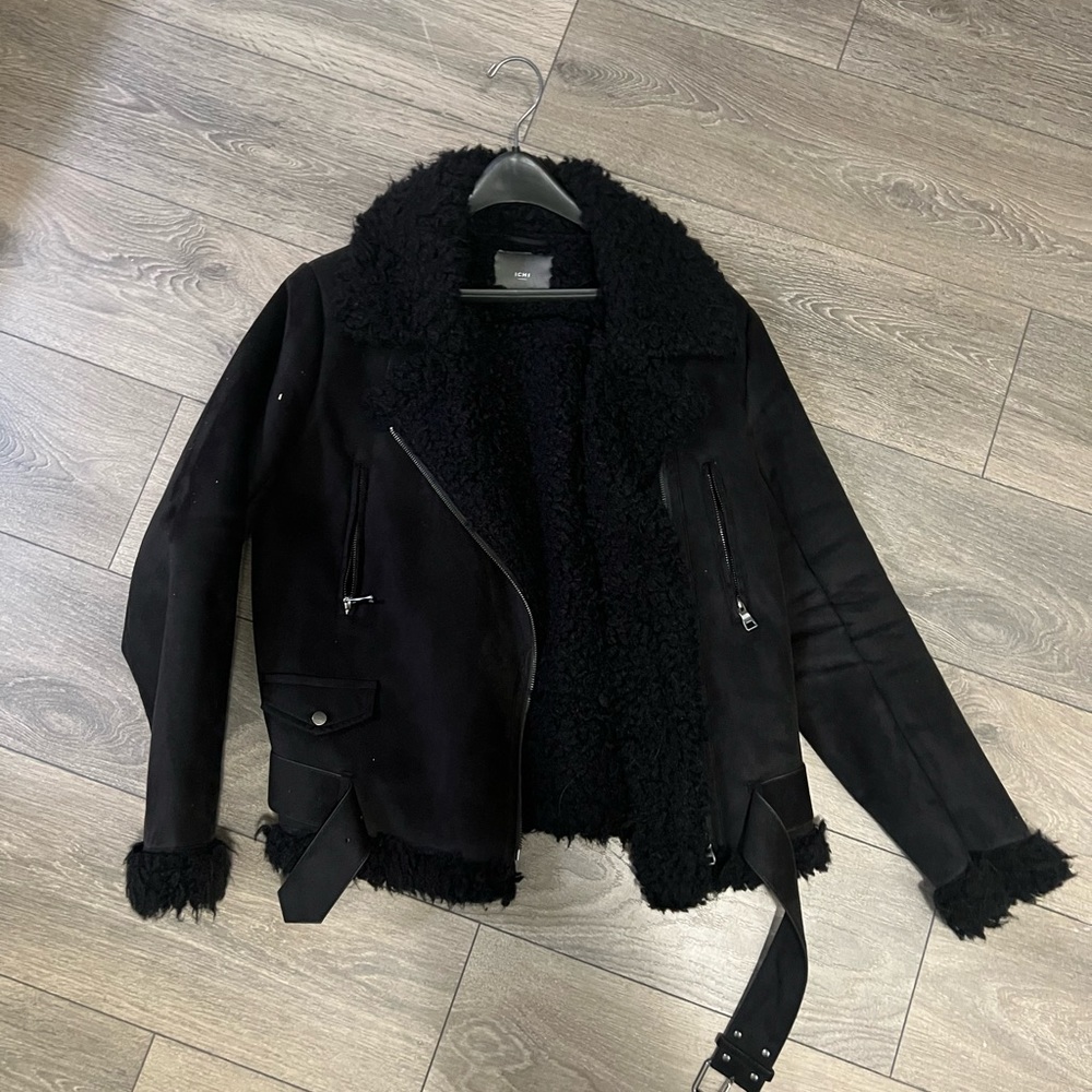Black suede/ fur jacket